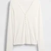 T-shirt Henley a costine trasparente