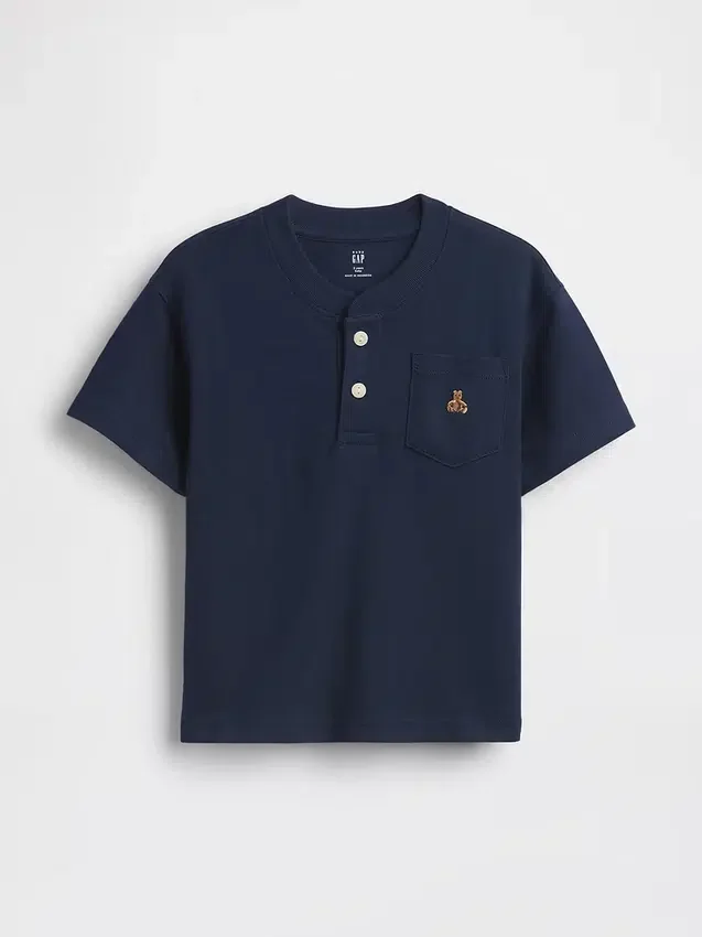T-shirt Henley con taschino per neonato & bebè