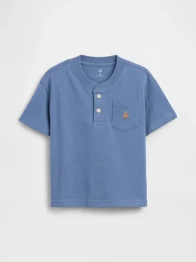 T-shirt Henley con taschino per neonato & bebè