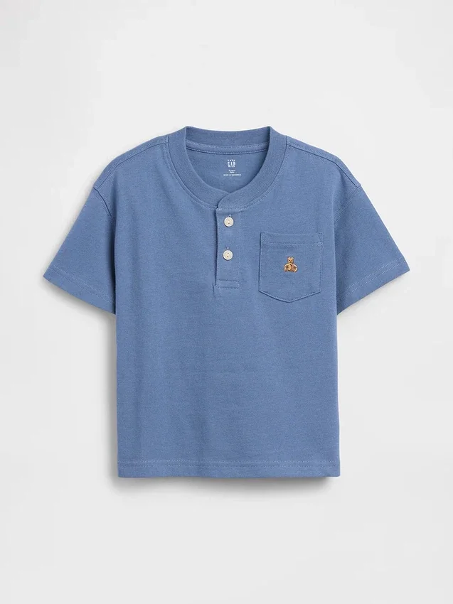 T-shirt Henley con taschino per neonato & bebè