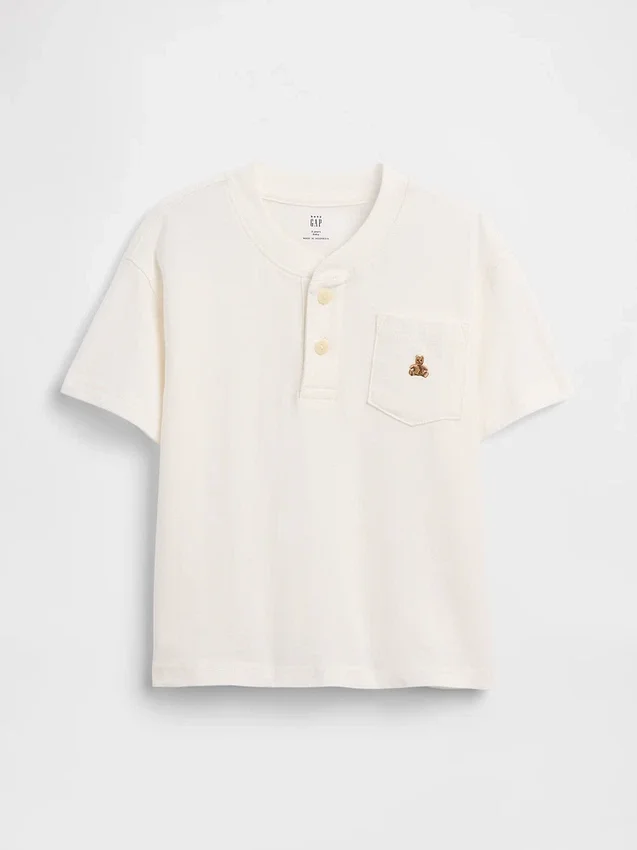 T-shirt Henley con taschino per neonato & bebè