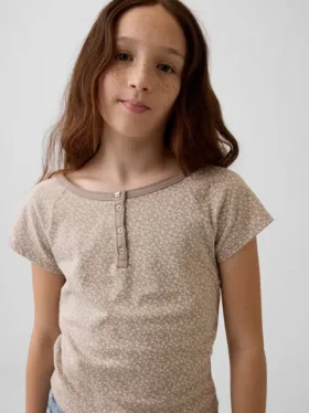 T-shirt Henley raglan per bambini
