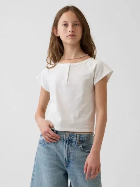 T-shirt Henley raglan per bambini