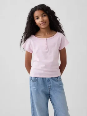 T-shirt Henley raglan per bambini