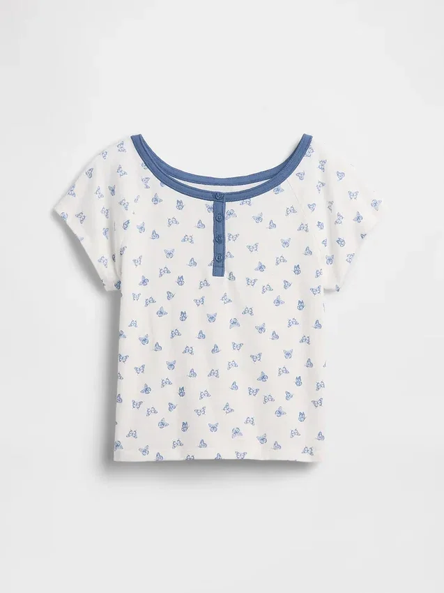 T-shirt Henley raglan per bambini