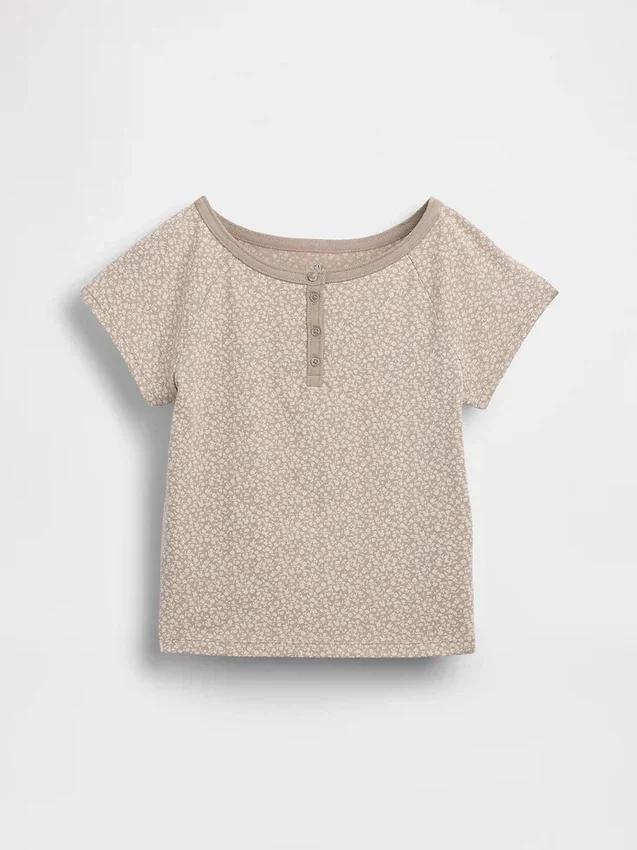 T-shirt Henley raglan per bambini