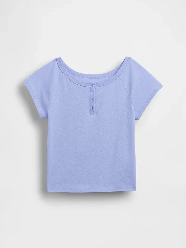 T-shirt Henley raglan per bambini