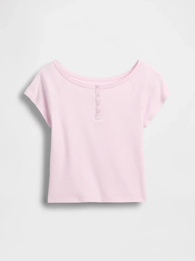 T-shirt Henley raglan per bambini