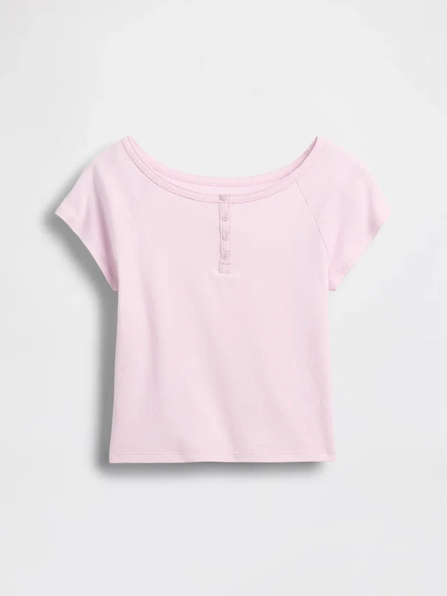T-shirt Henley raglan per bambini