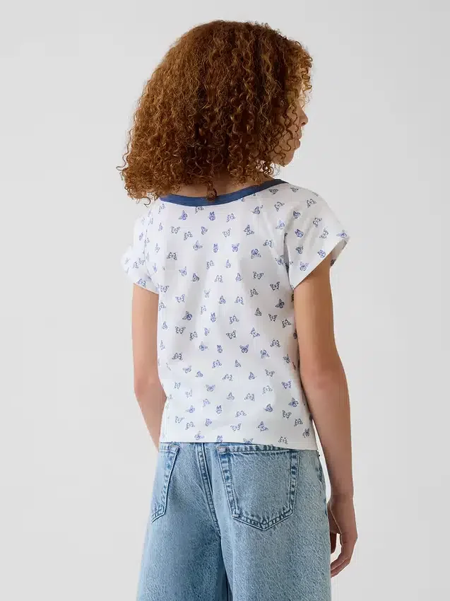 T-shirt Henley raglan per bambini