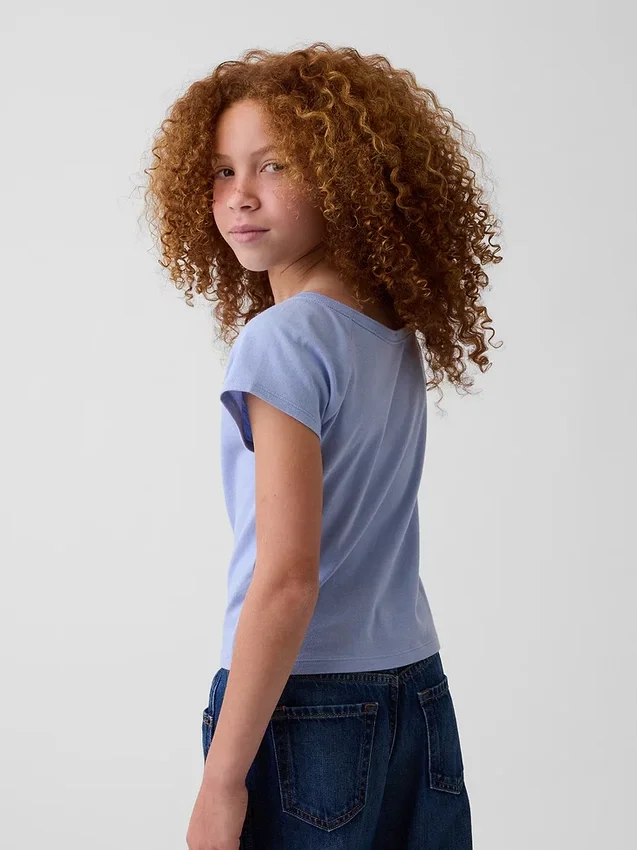T-shirt Henley raglan per bambini