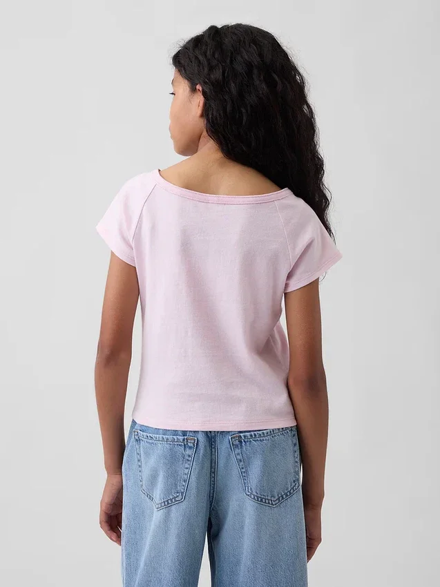 T-shirt Henley raglan per bambini