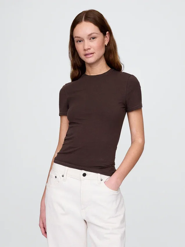 T-shirt in jersey a trama fitta