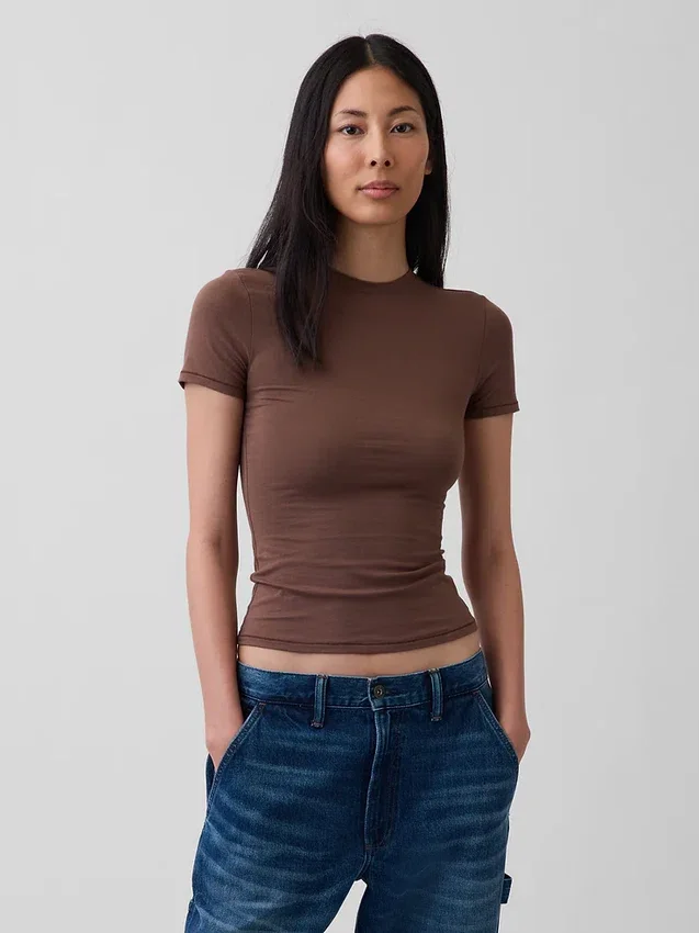T-shirt in jersey a trama fitta