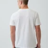 T-shirt in jersey di cotone con scollo a V