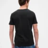 T-shirt in jersey di cotone con scollo a V