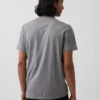 T-shirt in jersey di cotone con scollo a V