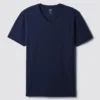 T-shirt in jersey di cotone con scollo a V