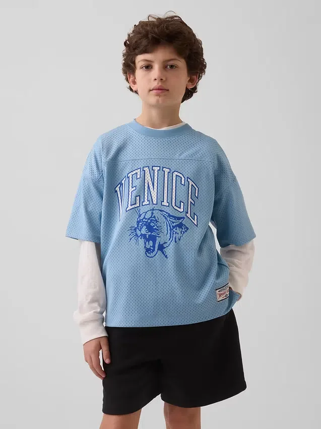 T-shirt in jersey oversize con grafica per bambini
