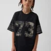 T-shirt in jersey oversize con grafica per bambini