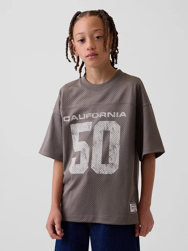 T-shirt in jersey oversize con grafica per bambini