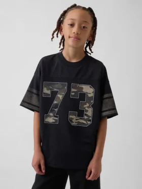 T-shirt in jersey oversize con grafica per bambini