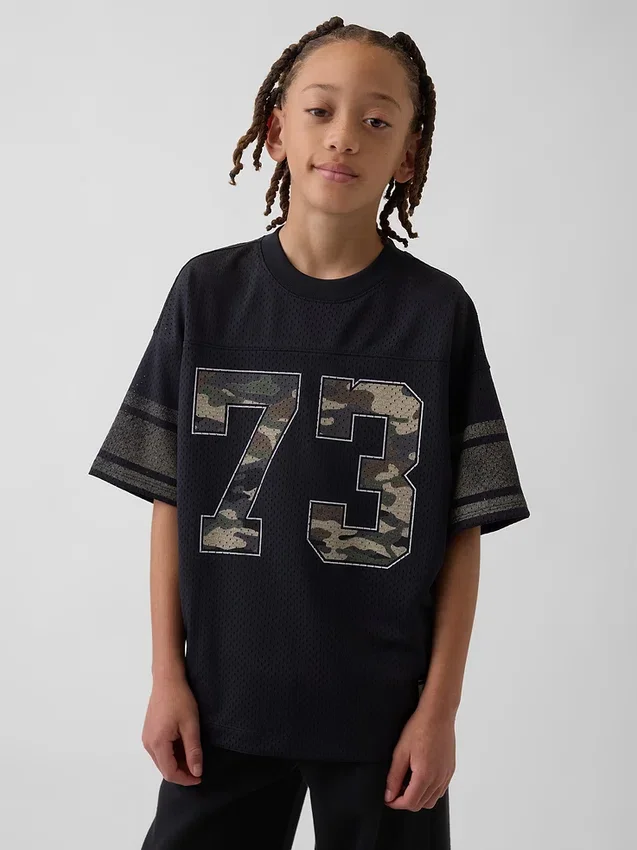 T-shirt in jersey oversize con grafica per bambini