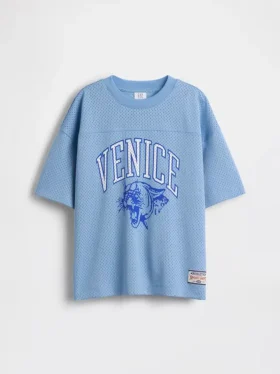 T-shirt in jersey oversize con grafica per bambini
