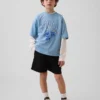 T-shirt in jersey oversize con grafica per bambini