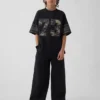 T-shirt in jersey oversize con grafica per bambini