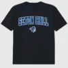 T-shirt nera con grafica dell’Arch Logo della Seton Hall University