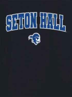 T-shirt nera con grafica dell’Arch Logo della Seton Hall University