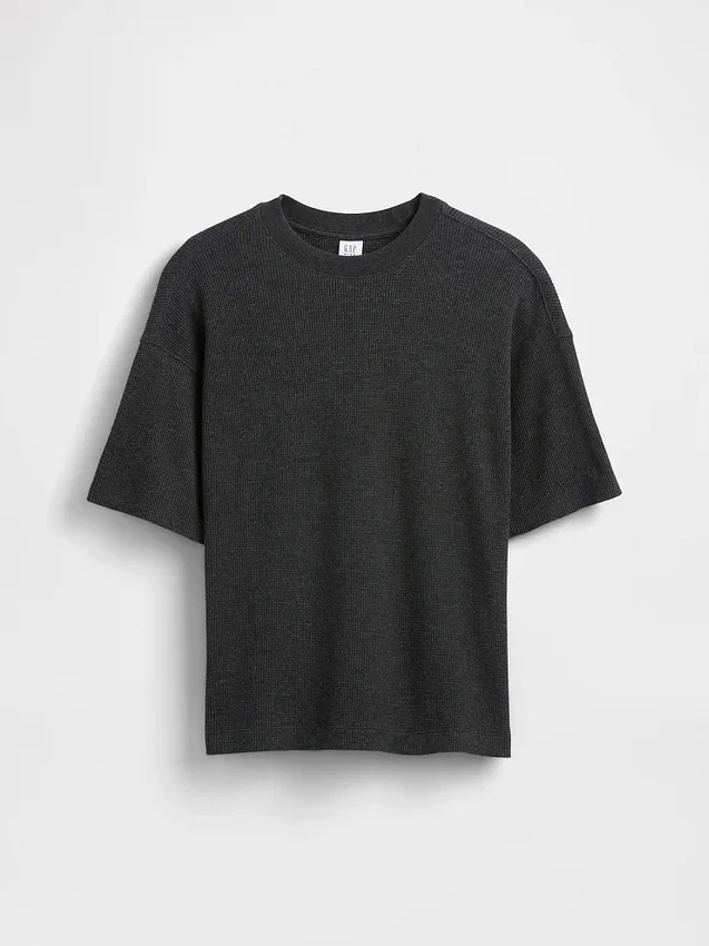T-shirt oversize a trama waffle per bambini