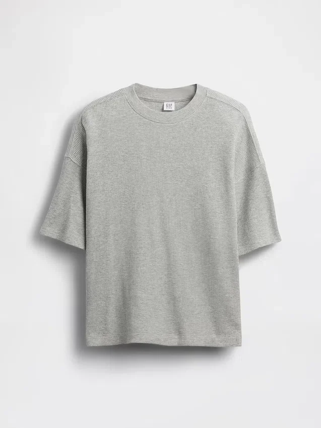 T-shirt oversize a trama waffle per bambini