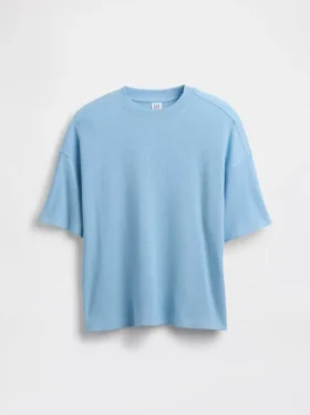 T-shirt oversize a trama waffle per bambini