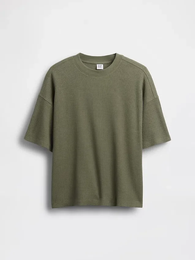 T-shirt oversize a trama waffle per bambini
