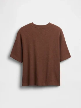T-shirt oversize a trama waffle per bambini