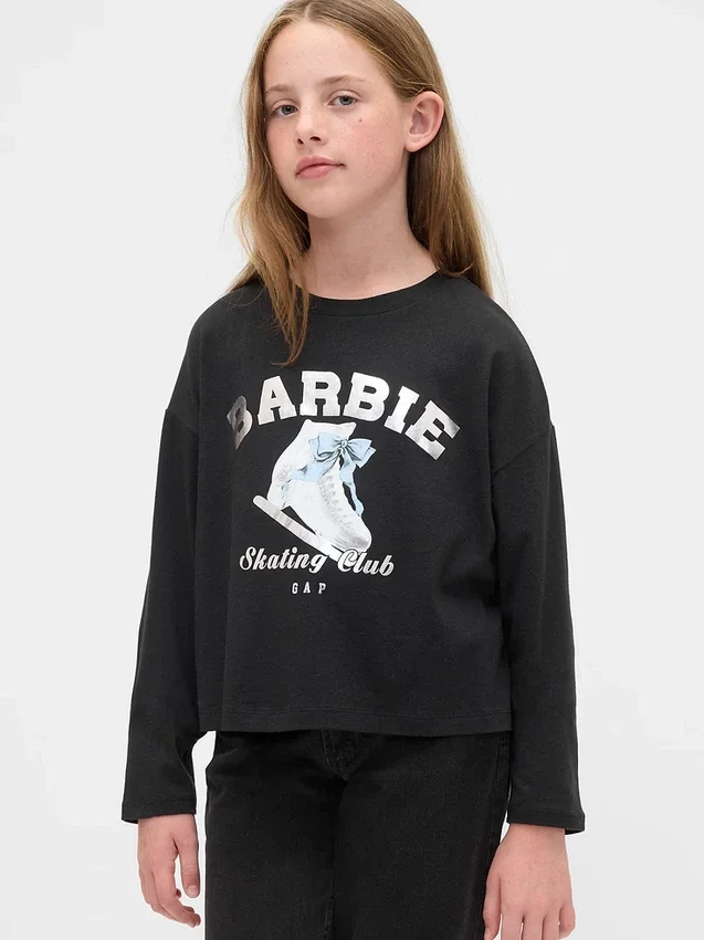 T-shirt oversize con grafica Barbie per bambini