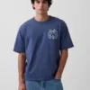 T-shirt oversize con grafica di Keith Haring
