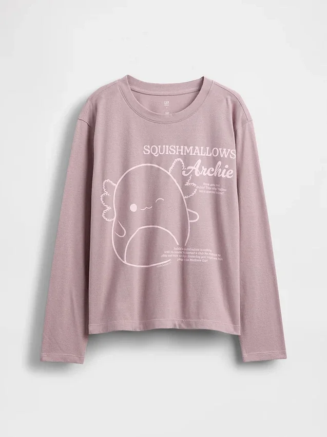 T-shirt oversize con grafica Squishmallow per bambini
