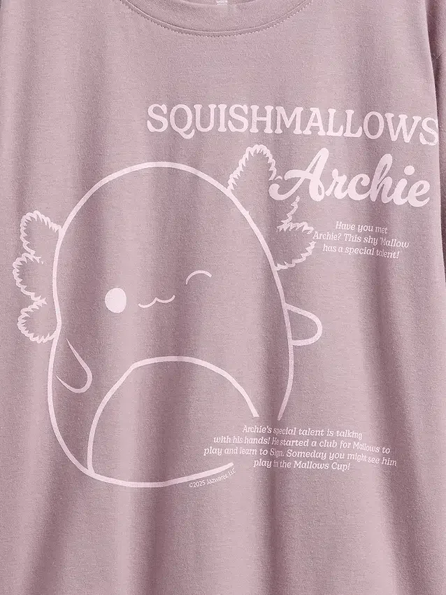T-shirt oversize con grafica Squishmallow per bambini