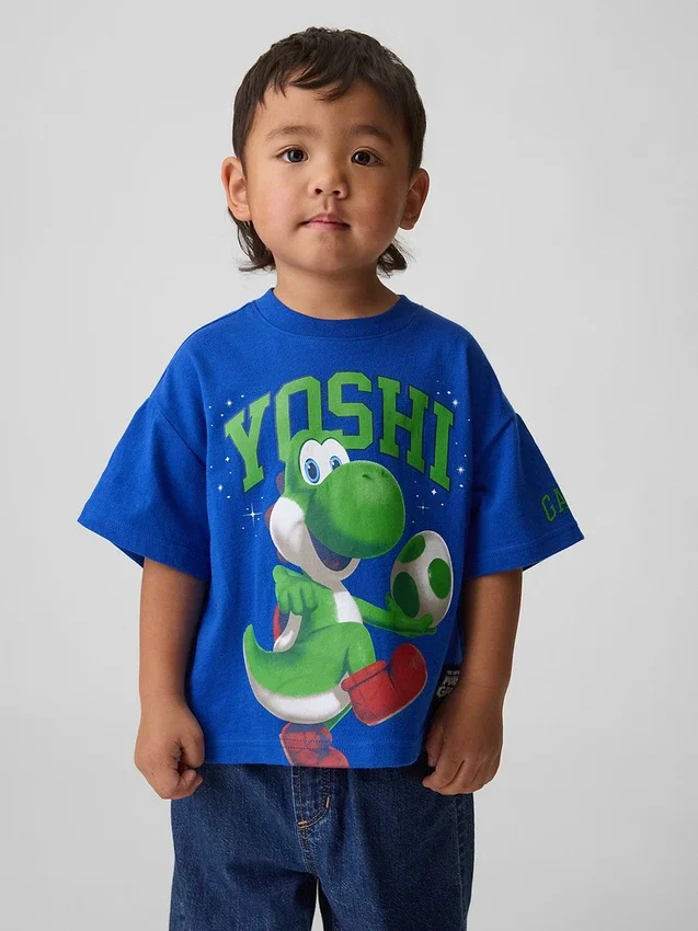 T-shirt oversize con grafica Super Mario per bambini piccoli