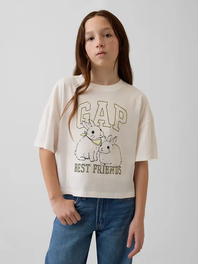 T-shirt oversize con logo grafico per bambini