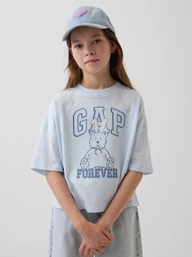 T-shirt oversize con logo grafico per bambini