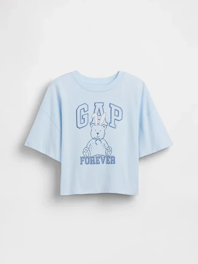 T-shirt oversize con logo grafico per bambini