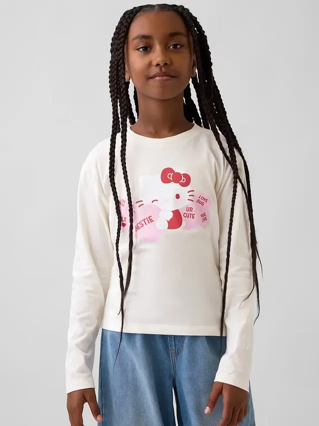 T-shirt oversize con stampa Hello Kitty per bambini