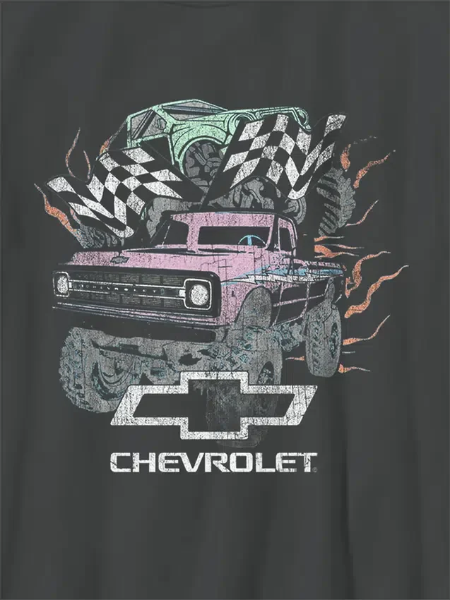 T-shirt oversize per bambini con grafica "Camion pastello General Motors"