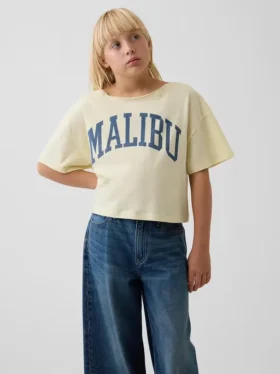 T-shirt oversize per bambini con scollo ampio