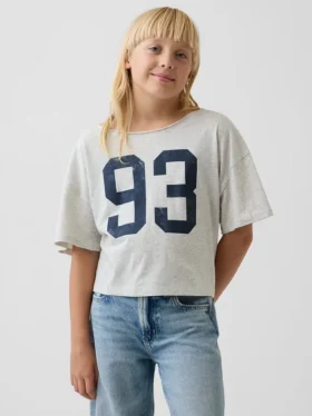 T-shirt oversize per bambini con scollo ampio