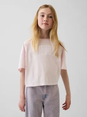 T-shirt oversize per bambini con scollo ampio